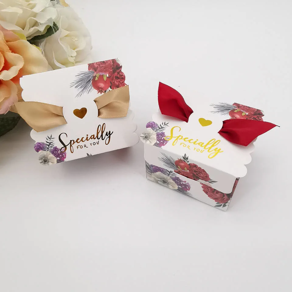 Custom Food Birthday Packaging Paper Gift Box with Ribbon Closure