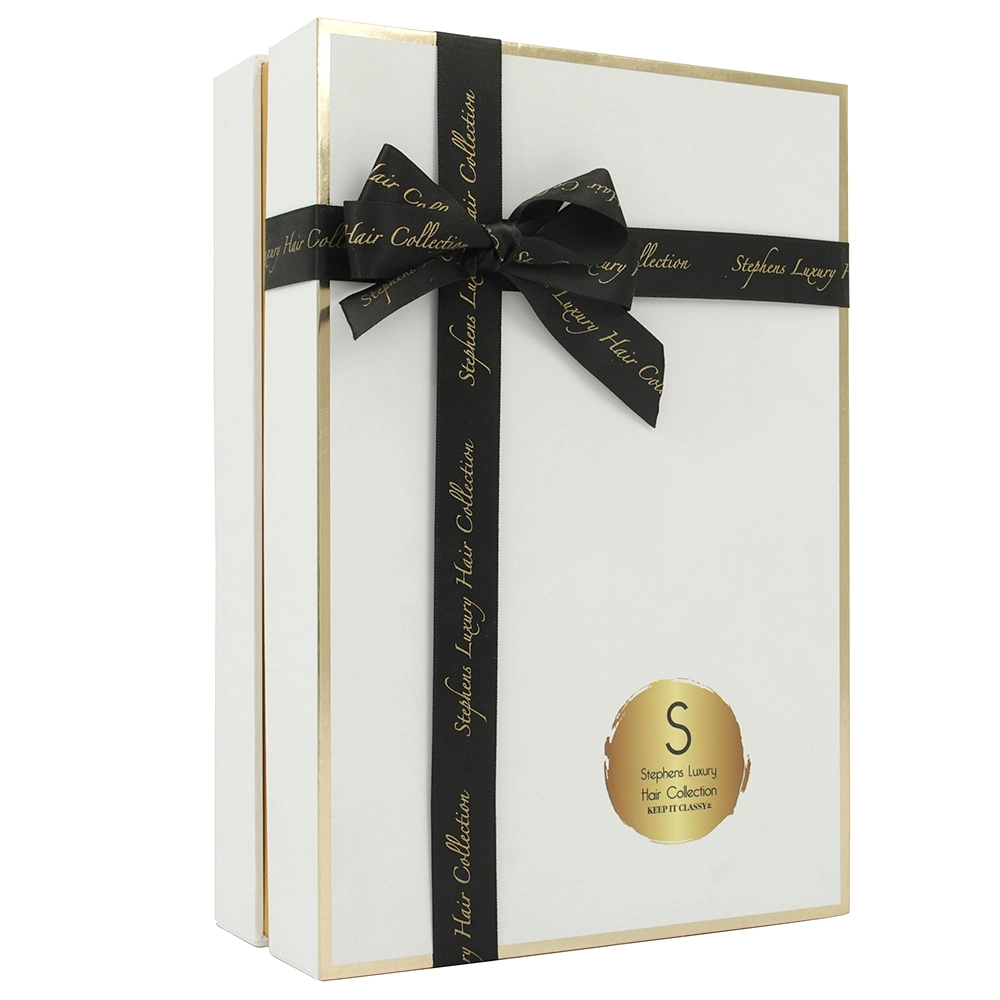 Luxury Rigid Satin Lined Gift Paper Box for Wigs Packing with Custom Logo