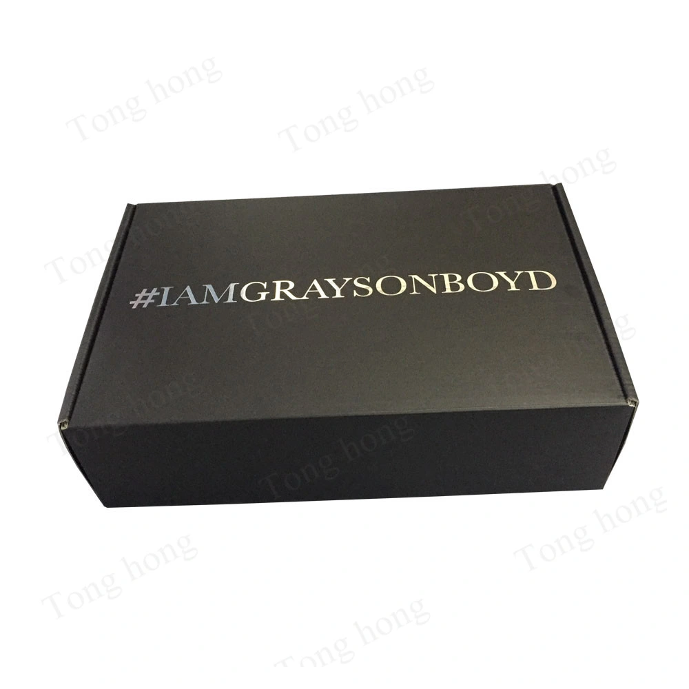 Black Corrugated Paper Mailing Shipping Folding Packaging Shoe Box Logo Printed Custom Box Mailer Paper Gift Box