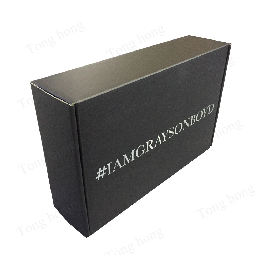 Black Corrugated Paper Mailing Shipping Folding Packaging Shoe Box Logo Printed Custom Box Mailer Paper Gift Box