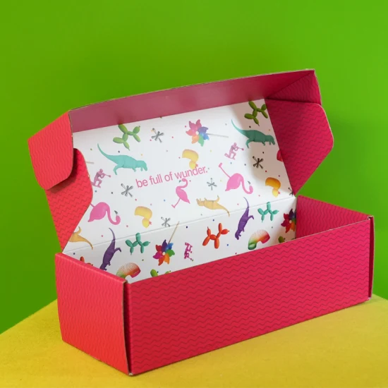 Confezione di fiori all'ingrosso in carta di cartone rosa colore logo con stampa personalizzata di vendita calda con inserto