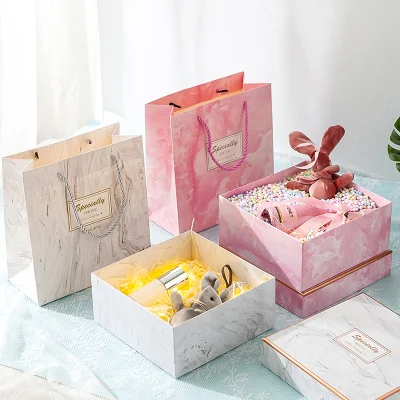 Confezione regalo in cartone ondulato pieghevole personalizzato con carta pieghevole per vestiti/cosmetici/artigianato/scarpe/candela/rosa/regalo/cartone